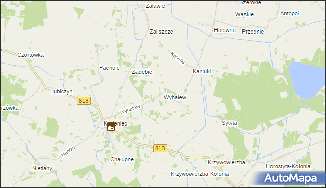 mapa Wyhalew, Wyhalew na mapie Targeo
