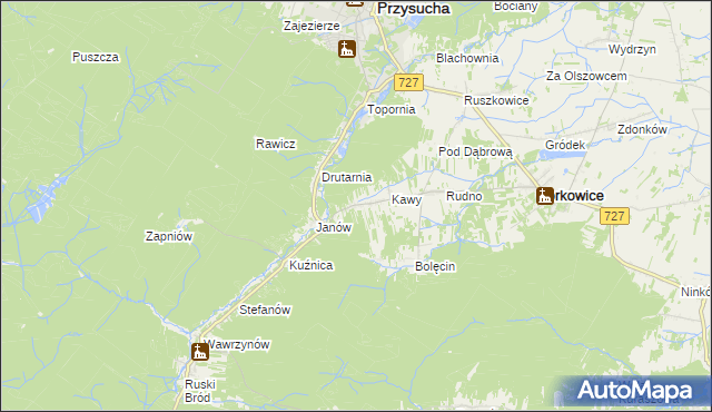 mapa Wymysłów gmina Borkowice, Wymysłów gmina Borkowice na mapie Targeo