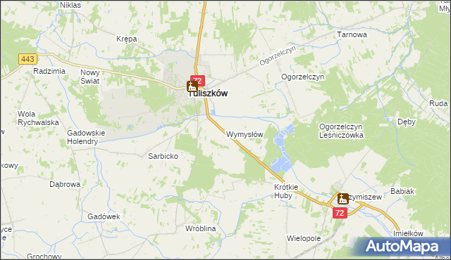 mapa Wymysłów gmina Tuliszków, Wymysłów gmina Tuliszków na mapie Targeo