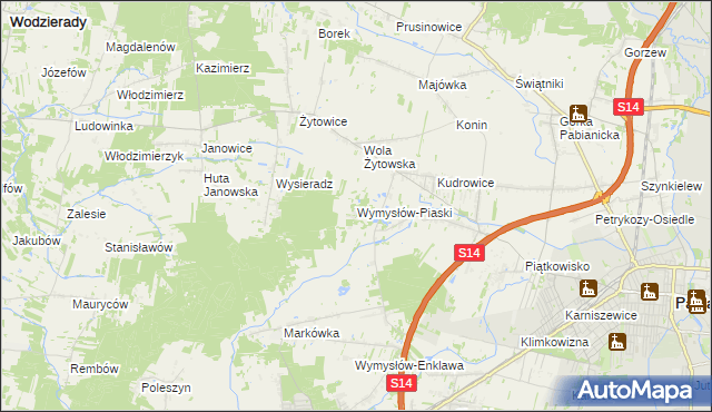 mapa Wymysłów-Piaski, Wymysłów-Piaski na mapie Targeo