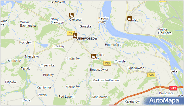 mapa Wysokie Koło, Wysokie Koło na mapie Targeo