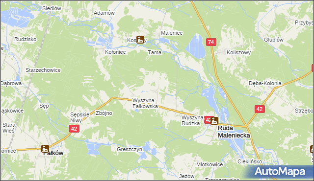 mapa Wyszyna Machorowska, Wyszyna Machorowska na mapie Targeo