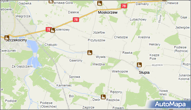 mapa Wywła, Wywła na mapie Targeo