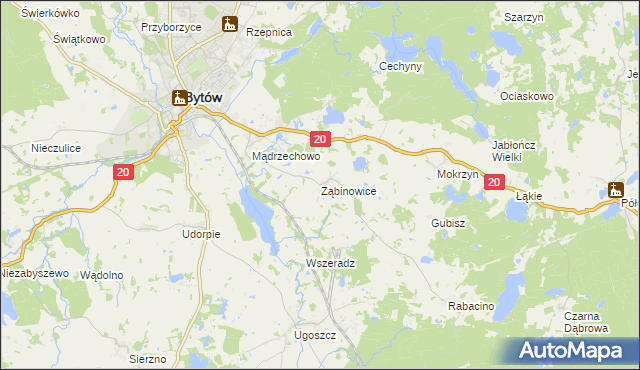 mapa Ząbinowice, Ząbinowice na mapie Targeo