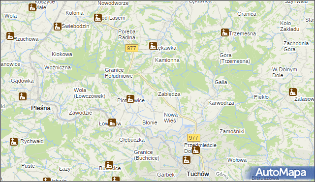 mapa Zabłędza, Zabłędza na mapie Targeo