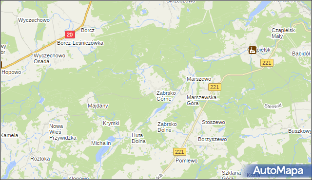 mapa Ząbrsko Górne, Ząbrsko Górne na mapie Targeo