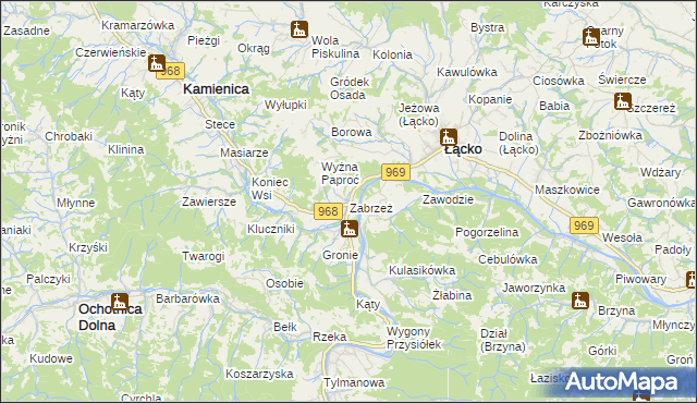 mapa Zabrzeż, Zabrzeż na mapie Targeo