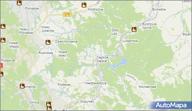 mapa Zagórze Śląskie, Zagórze Śląskie na mapie Targeo
