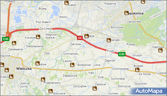 mapa Zakrzowiec, Zakrzowiec na mapie Targeo