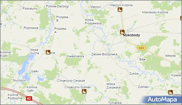 mapa Zaliwie-Brzozówka, Zaliwie-Brzozówka na mapie Targeo