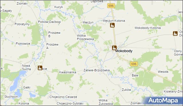 mapa Zaliwie-Szpinki, Zaliwie-Szpinki na mapie Targeo