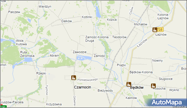 mapa Zamość gmina Czarnocin, Zamość gmina Czarnocin na mapie Targeo