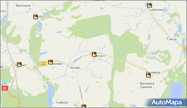 mapa Żarczyn gmina Widuchowa, Żarczyn gmina Widuchowa na mapie Targeo