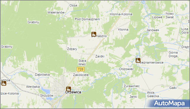 mapa Żardki, Żardki na mapie Targeo