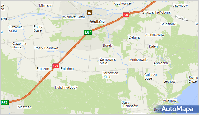 mapa Żarnowica Mała, Żarnowica Mała na mapie Targeo