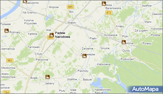 mapa Zarównie, Zarównie na mapie Targeo