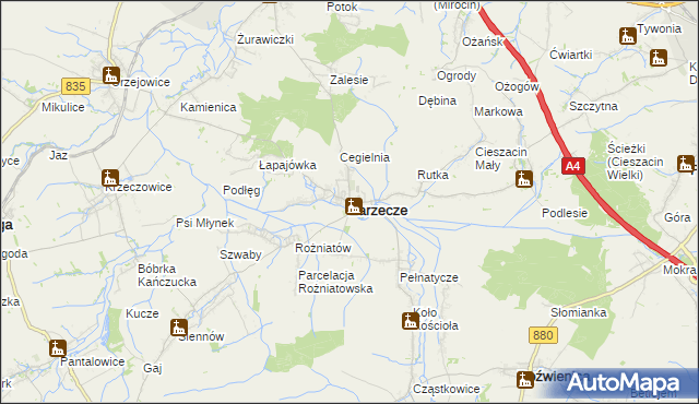 mapa Zarzecze powiat przeworski, Zarzecze powiat przeworski na mapie Targeo