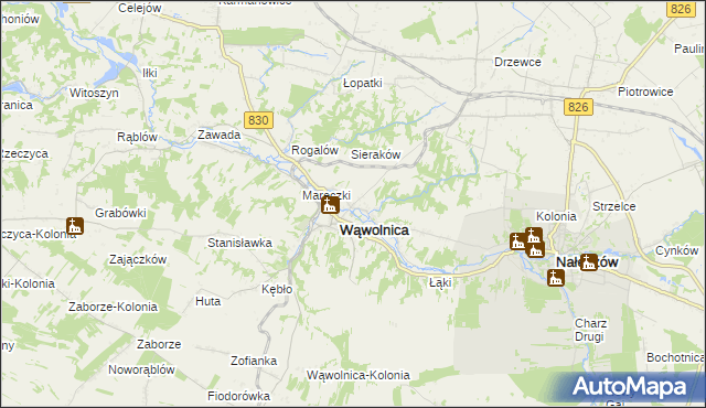 mapa Zarzeka gmina Wąwolnica, Zarzeka gmina Wąwolnica na mapie Targeo