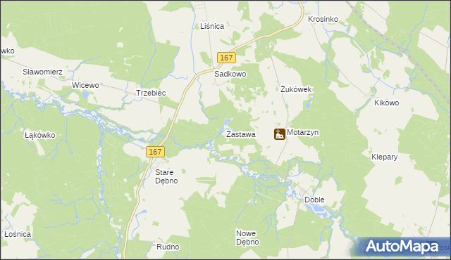 mapa Zastawa, Zastawa na mapie Targeo