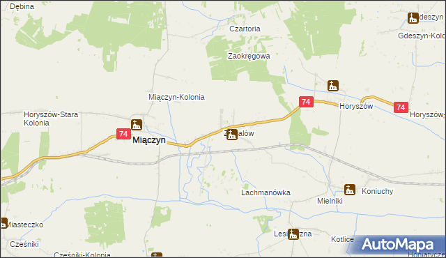 mapa Zawalów, Zawalów na mapie Targeo