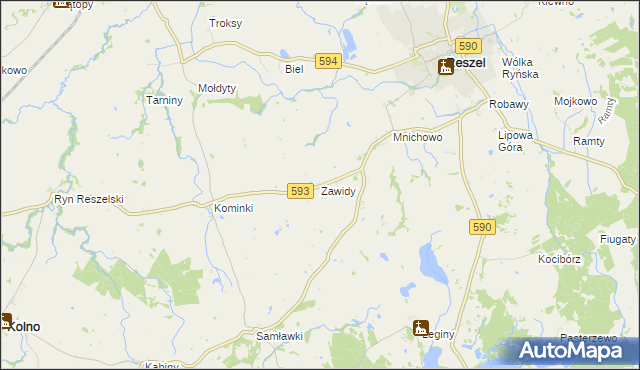 mapa Zawidy, Zawidy na mapie Targeo