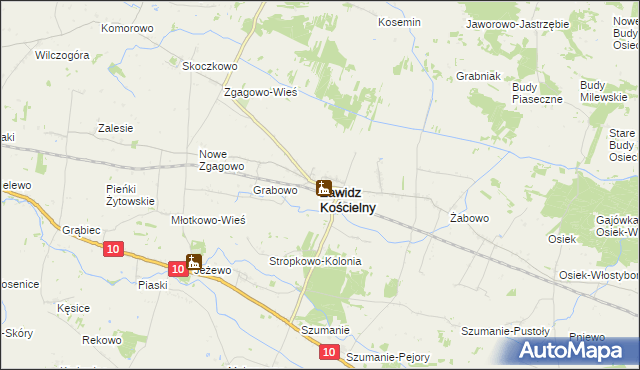 mapa Zawidz Kościelny, Zawidz Kościelny na mapie Targeo