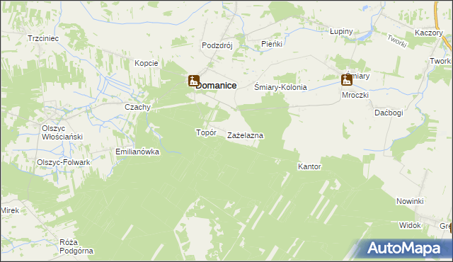 mapa Zażelazna, Zażelazna na mapie Targeo