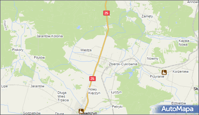 mapa Zbiersk, Zbiersk na mapie Targeo