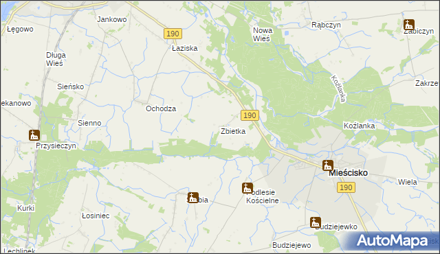 mapa Zbietka, Zbietka na mapie Targeo