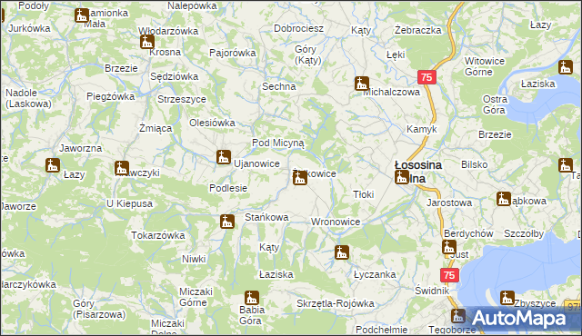 mapa Żbikowice, Żbikowice na mapie Targeo