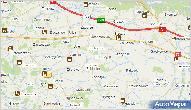 mapa Zborczyce, Zborczyce na mapie Targeo