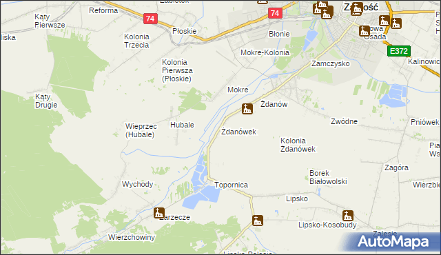 mapa Żdanówek, Żdanówek na mapie Targeo