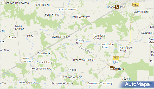 mapa Zdrody Stare, Zdrody Stare na mapie Targeo