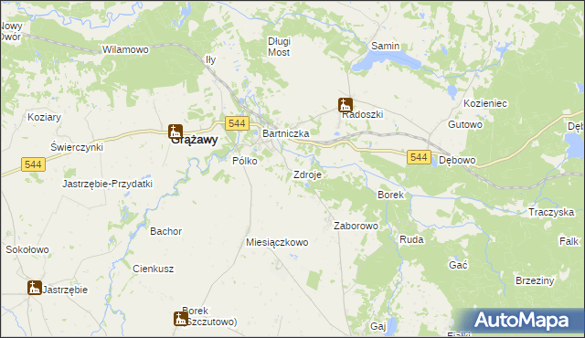 mapa Zdroje gmina Bartniczka, Zdroje gmina Bartniczka na mapie Targeo