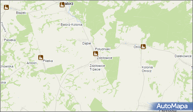 mapa Zdziłowice, Zdziłowice na mapie Targeo