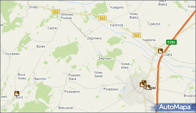 mapa Żegrowo, Żegrowo na mapie Targeo