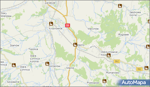 mapa Żelazno gmina Kłodzko, Żelazno gmina Kłodzko na mapie Targeo