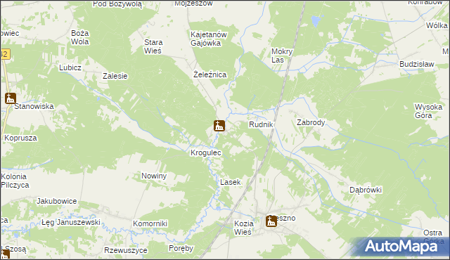 mapa Żeleźnica gmina Krasocin, Żeleźnica gmina Krasocin na mapie Targeo