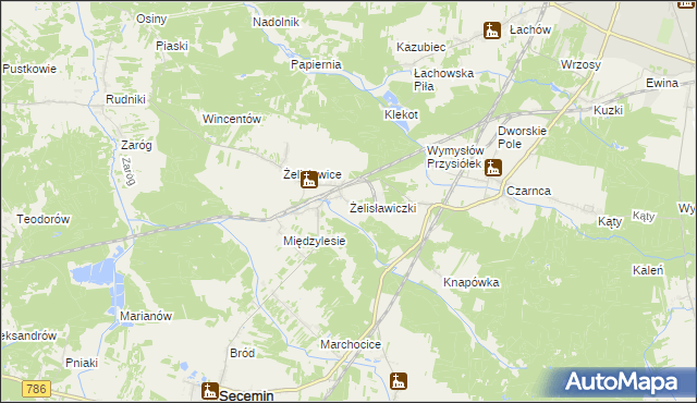 mapa Żelisławiczki, Żelisławiczki na mapie Targeo