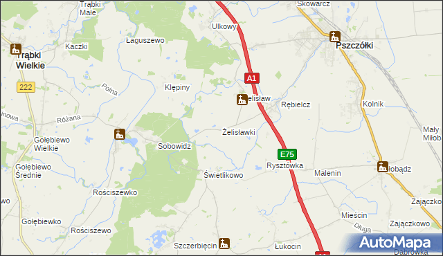 mapa Żelisławki, Żelisławki na mapie Targeo