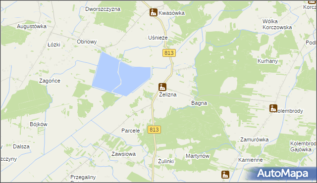 mapa Żelizna, Żelizna na mapie Targeo