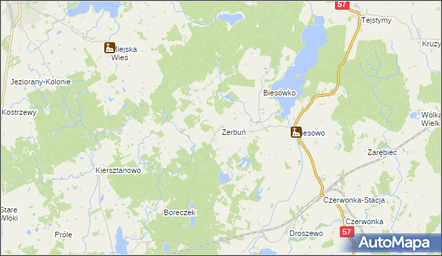 mapa Zerbuń, Zerbuń na mapie Targeo