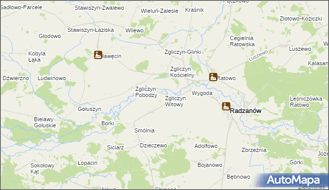 mapa Zgliczyn Witowy, Zgliczyn Witowy na mapie Targeo