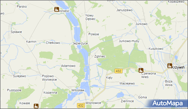 mapa Zgliniec, Zgliniec na mapie Targeo