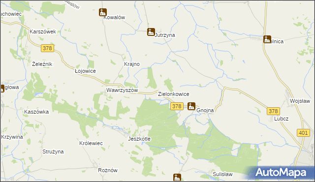 mapa Zielonkowice, Zielonkowice na mapie Targeo