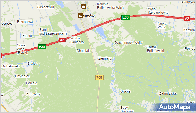 mapa Ziemiary, Ziemiary na mapie Targeo