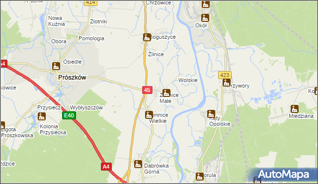 mapa Zimnice Małe, Zimnice Małe na mapie Targeo