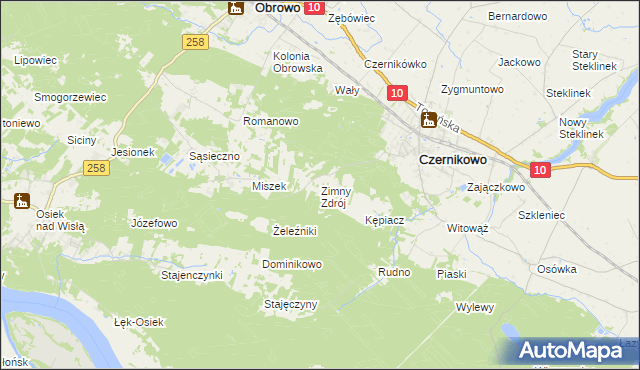 mapa Zimny Zdrój, Zimny Zdrój na mapie Targeo