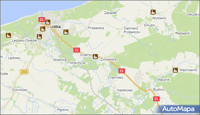 mapa Zimowiska, Zimowiska na mapie Targeo