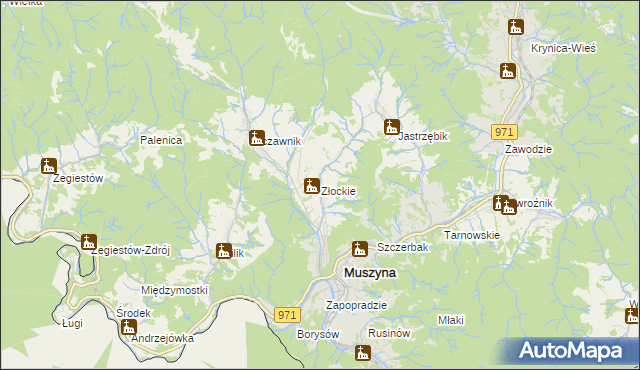 mapa Złockie, Złockie na mapie Targeo